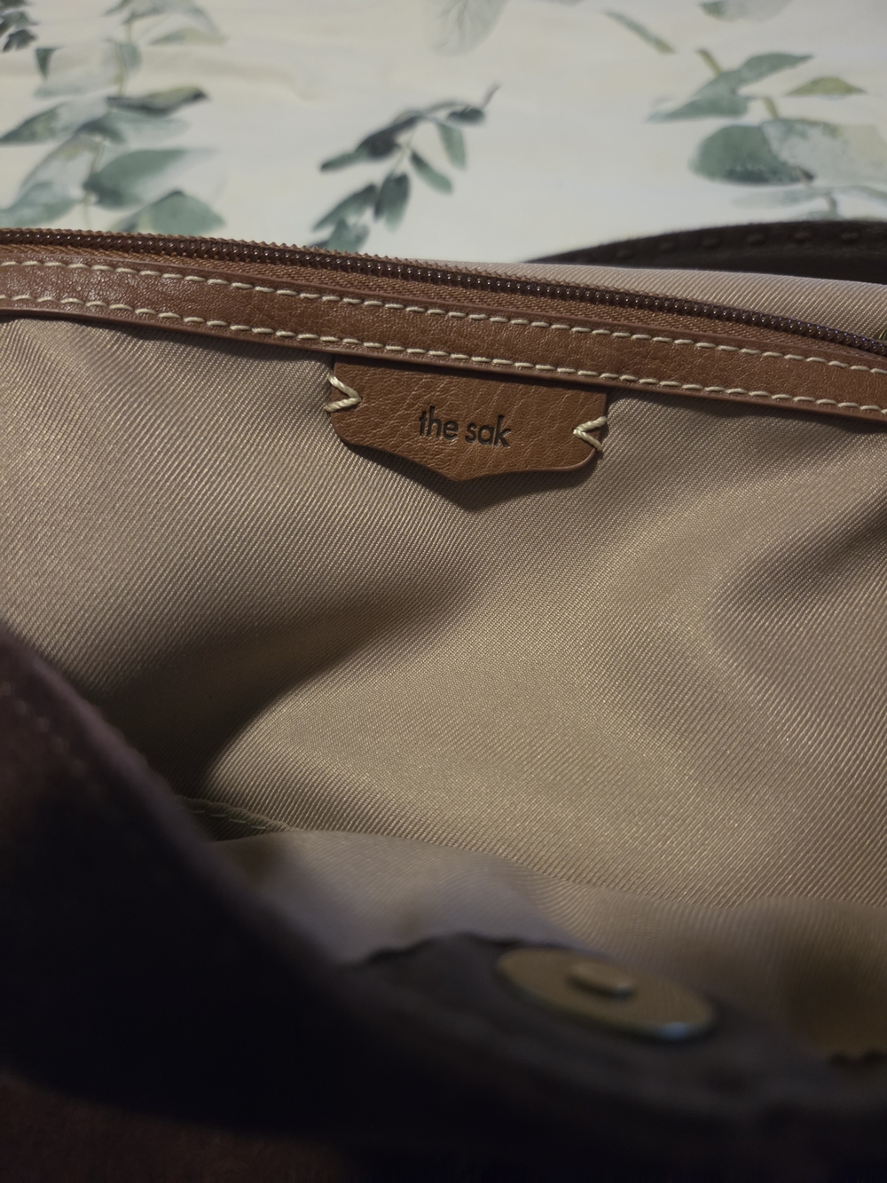 The Sak Los Feliz Large Tote Suede Hobo Bag in Dark Brown - Picture 9 of 16